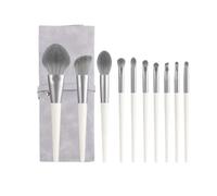 Pinceaux Maquillages Pour Poudre Lot De 10 Pinceaux Maquillage Doux Avec Manche En Bois For Le Visage Et Les Yeux Fard A Paupiere(White-Brush Pack)