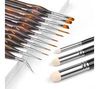 Pinceaux Modélisme - 11 Professionnels Détail Pinceaux et 3 Drybrush pour Acrylique, Huile, Peinture Figurine, Miniature, Modèle, Warhammer 40k, DND | Pinceau Citadel, Pinceau Peinture Fin