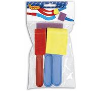 Pinceaux - Mousse - Plat - 3 Tailles - Enfant - Dès 3 Ans - Acrylique - Gouache - Jovi