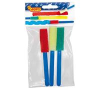 Pinceaux - Mousse - Plat - 3 Tailles - Enfant - Dès 3 Ans - Acrylique - Gouache - Jovi