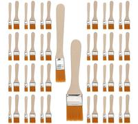 Pinceaux Peinture, 50 Pinceau Peinture Mur, Largeur 15 mm, 30 mm, pinceaux Plats avec Manche en Bois, Petits pinceaux Plats, kit en Bois pour Fournitures de Peinture, Bricolage, Peinture à la Craie