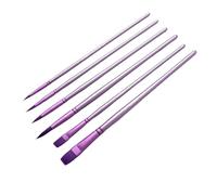 Pinceaux Peinture Acrylique,Pinceau Aquarelle Professionnels,Nylon Art Pinceaux,pinceaux à Poils pour débutants,pour Les Peintures Acryliques, Huiles et Gouaches,Couleur du Bois 6 Pièces (Violet)