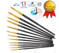 Pinceaux Peinture Enfant Acrylique Bricolage Huile Mur Professionnels Manuel Pointu Nylon Bois Fin Détail Aquarelle Gouache Brosse