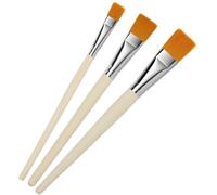 Pinceaux Peinture pour Acrylique Aquarelle Huile Professionnels - Lokaloka 3PCS Pinceau Plats Gouache Nylon Kit à l'huile Artiste Détail Manche de Bois Nail Art Brush Set