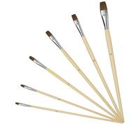 Pinceaux Peinture pour Acrylique Aquarelle Huile Professionnels - Lokaloka 6PCS Pinceau Plats Gouache Kit à l'huile Artiste Détail Manche de Bois Nail Art Brush Set