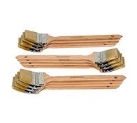 Pinceaux Plats pour radiateur | Lot de 12 queues de radiateur |Largeur 70 mm | Mélange de Poils naturels et synthétiques | Long Manche en Bois, Virole coudée | qualité supérieure pour Les Pros