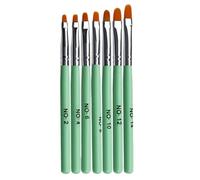 Pinceaux pour Nail Art à Manche en Bois Vert Set de 7