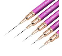 Pinceaux pour nail art, lot de 5, pinceaux pour nail art, set de pinceaux de design artistique, outil de pointillisme pour ongles, instrument de dessin pour longues lignes, détails fins, tailles de
