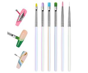 Pinceaux Pour Ongles Artistiques - Stylet à Points pour Ongles - Outil De Pointillage Estampage Et Application Pour Vernis Gel Débutants Et Expérimentés