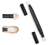 Pinceaux professionnels à double tête pour fard à paupières, outil cosmétique, rétractable, portable, double extrémité, pinceau de maquillage pour les yeux pour l'extérieur et les voyages (noir)