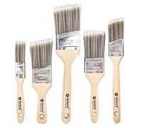 Pinceaux Professionnnels les 5 pièces, Pinceaux Plats, Nylon Pinceaux avec Manche en Bois, Pinceaux de Peinture Huile Acrylique Vernis émaux Colle Lasure Teinture Apprêt (25.4mm/38mm/50.8mm/63.5mm)