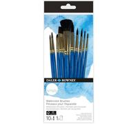 Pinceaux - Rond - Traceur long - Plat lavis - Amande - Aquarelle - 10 pièces - Synthétique - Daler Rowney