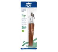 MILAN Pinceaux ronds Série 101 – Lot de 5 (tige de chèvre et synthétique) n°0, 4, 6, 8, 12