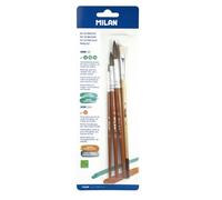 Pinceaux - Ronds Et Plat - Scolaire - N°4 N°10 N°16 Et N°8 - Poils Naturels
