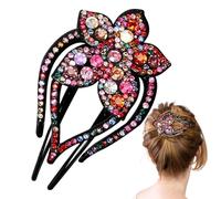 Pinces à bec de canard florales, épingles à tenue solide, 5,5 x 9,5 cm, accessoire pour cheveux avec prise en main sûre, pince de coiffage, barrette décorative avec motif floral, support de queue de