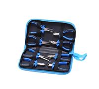 Pinces à Bijoux Ensemble de 8 mini-pinces avec sac à outils : pinces bijoux, bec effilé, coupe-fils, pince précision mâchoires en nylon 11,4 cm (4,5 pouces)(Type 1)