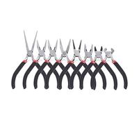 Pinces à Bijoux Ensemble de 8 pinces à bijoux avec poignée antidérapante et pince coupante ronde, idéal for la création Accessoires inclus(Black set)