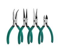 Pinces à Bijoux Kit d'outils for la fabrication de bijoux en métal : pince coupante, à bec rond coudé, kit for création et réparation Idéal for le bricolage(Green 4pcs)
