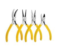 Pinces à Bijoux Kit d'outils for la fabrication de bijoux en métal : pince coupante, à bec rond coudé, kit for création et réparation Idéal for le bricolage(Yellow 4pcs)