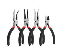 Pinces à Bijoux Kit d'outils for la fabrication de bijoux en métal : pince coupante, à bec rond coudé, kit for création et réparation Idéal for le bricolage(Balck 4pcs)