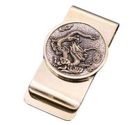 Pinces à Billets Pince à Billets en Laiton avec Signe du Zodiaque, Pince à Billets Fine Vintage for espèces, Pince à Billets en métal for Cadeau for Homme(Dragon)