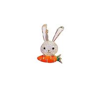 Pinces à cardigan pour femme - Broche en forme de carotte et lapin - Broche anti-perte en strass - Accessoires de vêtements mignons, 1C-or, taille unique