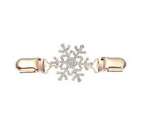 Pinces à cardigan pour femmes, Pinces à Pull en Alliage Métallique Strass Fleur Flocon de Neige 11.8cm 2 Pcs(Style 11)
