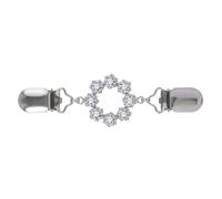 Pinces à cardigan pour femmes, Pinces à Pull en Alliage Métallique Strass Fleur Flocon de Neige 11.8cm 2 Pcs(E)