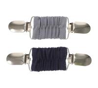 Pinces à Châle Anti-exposition pour Femmes, 2 Pièces en Alliage | Polyester Léger, Clip de Col, Style Classique Élégant, Coloris Bleu Marine et Gris