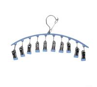 Pinces à chaussettes en acier inoxydable pour le séchage coupe-vent des chaussettes, sous-vêtements et semelles intérieures, avec technologie sans trace pour protéger les tissus délicats (bleu)