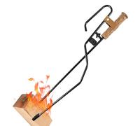 Pinces À Cheminée - Fer Bois De Sapelli 50,5x9cm | Tisonnier De Feu 3 En 1 | Ensemble D'outils De Cheminée, Souffleur De Feu, Pour Gérer Le Bois De Chauffage, Les Cendres Et Les Braises, Poêle À Boeis