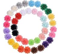 Pinces à Cheveux à Pression en Métal Mousseline de Soie Fleurs Pince à Cheveux Mousseline de Soie Fleur Barrettes Épingle à Cheveux Fleurs Colorées pour Enfants Fillette Adolescents épingles à Cheveux
