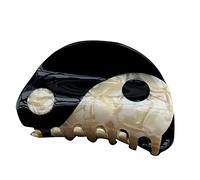 Pinces à cheveux, accessoires for cheveux for femmes, pinces à cheveux Tai Chi en demi-cercle antidérapantes, barrettes rétro en acétate Yin Yang, pince à cheveux à tenue forte