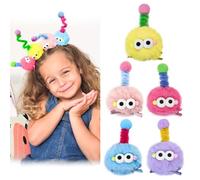 Pinces à Cheveux Amusante en Peluche, 5 Pièces Mignon Épingles à Cheveux pour Enfant Fille, Épingle Cheveux de Dessin Animé Drôle, Couleur Barrette Accessoires Cheveux Femme