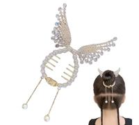 Pinces à cheveux avec strass, boucle de queue de cheval en perles, bijoux de cheveux pour coiffage, pinces à cheveux pour queue de cheval pour filles, femmes, épouses