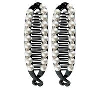 Pinces à cheveux banane à double griffe - Barrettes de coiffage pour femmes, accessoires de peigne à crin | Barrettes à cheveux à forte tenue, 2 pinces à cheveux tendance, outil de coiffure pour
