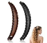 Pinces à cheveux,Barrettes,Ensemble de pinces banane, twister de cheveux antidérapant, peigne à cheveux paresseux 2pcs Style 1