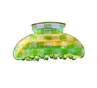 Pinces à cheveux carrées à motif échiquier - Couleur assortie - Accessoire de salle de bain - Antidérapantes - Pour femme - Épais - Pour cheveux épais - Ne glissent pas