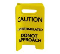 Pinces à cheveux « Caution Overstimulated Donot Approach » - 10 x 6,3 cm - Panneau d'avertissement jaune amusant - Barrettes à cheveux - Outils de coiffure pour femmes et filles