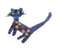 Pinces à Cheveux Chat Faites Main en Laine Feutrée Bleue | Style Kawaii Animal, Texture Duveteuse, Maintien Doux, pour Frange et Sections de Queue de Cheval