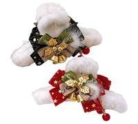Pinces à cheveux de Noël, 2 pièces pinces à cheveux de Noël antidérapantes avec conception pompon en forme cloche en fourrure, accessoires tenue solide exquis pour femmes e