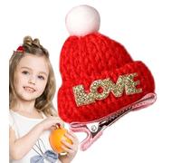 Pinces à cheveux de Noël pour cheveux | Barrettes de Noël tricotées - Jolies pinces à cheveux pour chapeau de Noël, barrettes à cheveux pour femmes et filles