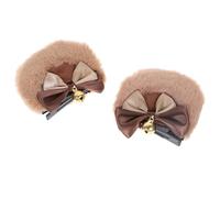Pinces à Cheveux D'halloween Ambiance Halloween Ours Marron Clip-on | Flanelle Polyester Fer, Forme Oreilles D’ours, Tenue, Convient à Plusieurs Coiffures et Banquet Cosplay