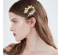 Pinces À Cheveux En Alliage Strass, 2 Pièces, Épingles À Cheveux Pour Filles, Doux, Fleur Papillon, Barrettes Pour Femmes, Queue De Cheval, Accessoires Perle