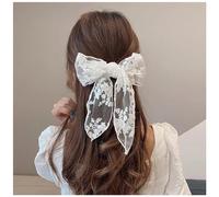 Pinces à cheveux en dentelle blanche pour femmes et filles | Nœuds mignons en dentelle pour cheveux ne pesant que 8,5 g | Pinces crocodiles en métal pour femmes, filles, tout-petits, adolescents et