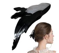 Pinces à cheveux en forme de baleine - Accessoires pour cheveux épais - Convient pour les rendez-vous, le travail, les réunions décontractées et les réunions (noir)