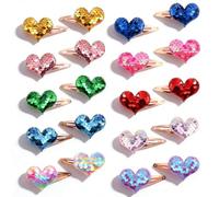 Pinces à cheveux en forme de cœur à paillettes pour filles, accessoires de cheveux mignons pour la Saint-Valentin, la fête des mères, un anniversaire, une petite-fille