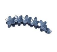 Pinces à cheveux en forme de fleur, pinces à cheveux simples givrées pour queue de cheval, support vertical pour queue de cheval, pince à cheveux fleur de prunier (bleu)