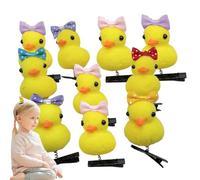 Pinces à cheveux en forme de petit canard jaune - 10 épingles à cheveux en peluche de dessin animé, matériau de flocage doux | Accessoires amusants et mignons, chapeaux décoratifs pour et adul