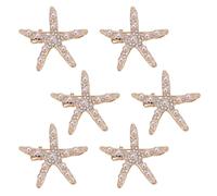 Pinces À Cheveux En Forme D'Étoile De Mer, 6 Pièces, Bijoux Créatifs En Strass, Accessoires Pour Cheveux Pour Femmes, Accessoires Pour Vêtements